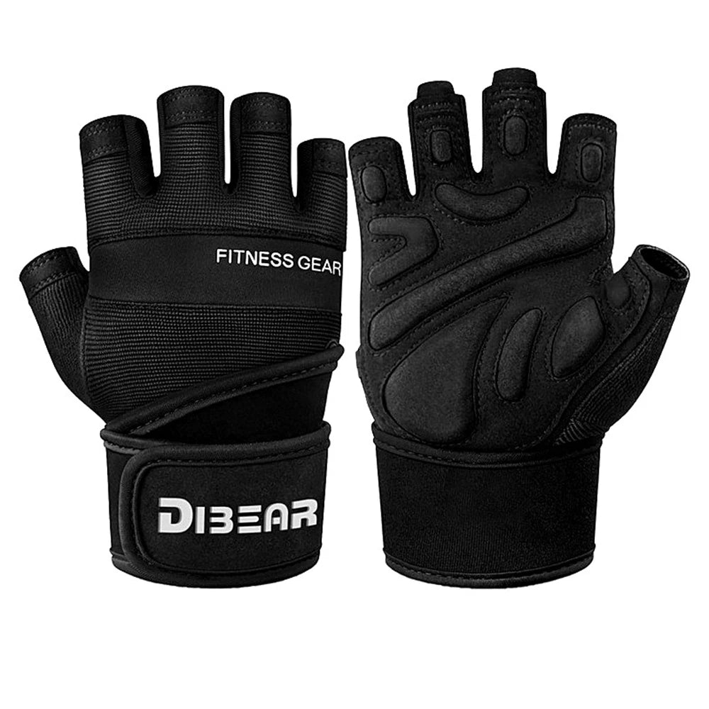 Unisex Half Finger Gym Gloves – Non-Slip Wrist Support Fitness Gloves