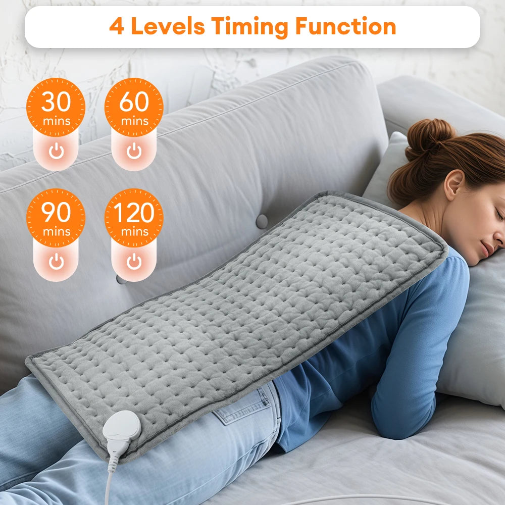 Electric Heating Pad – 9 Heat Levels, 4 Modes & Timer | Abdomen, Shoulder & Knee Relief