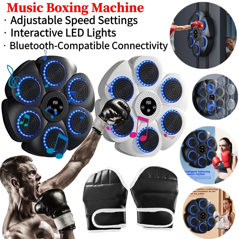 Smart Music Boxing Machine – Bluetooth Wall Mounted Punching Trainer for Kids & Adults