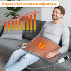 Electric Heating Pad – 9 Heat Levels, 4 Modes & Timer | Abdomen, Shoulder & Knee Relief
