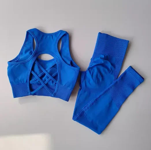Women's Crop Top Yoga Set – Sports Bra & Tank Top