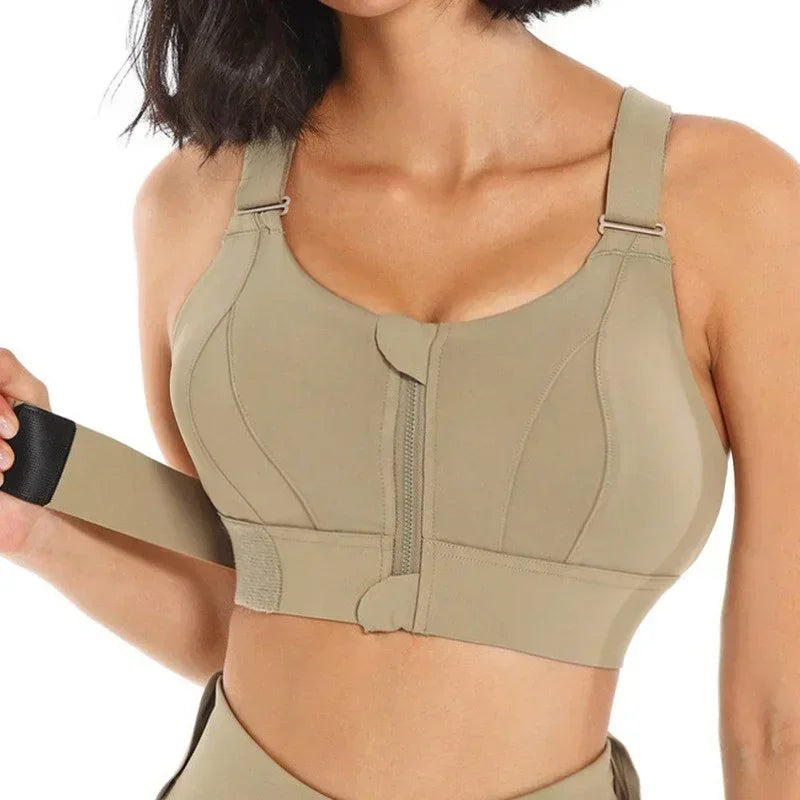 Women's Front Zip High Impact Sports Bra – Plus Size S–5XL