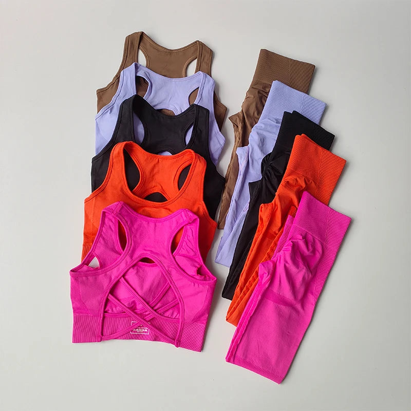 Women's Crop Top Yoga Set – Sports Bra & Tank Top