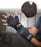 Unisex Half Finger Gym Gloves – Non-Slip Wrist Support Fitness Gloves