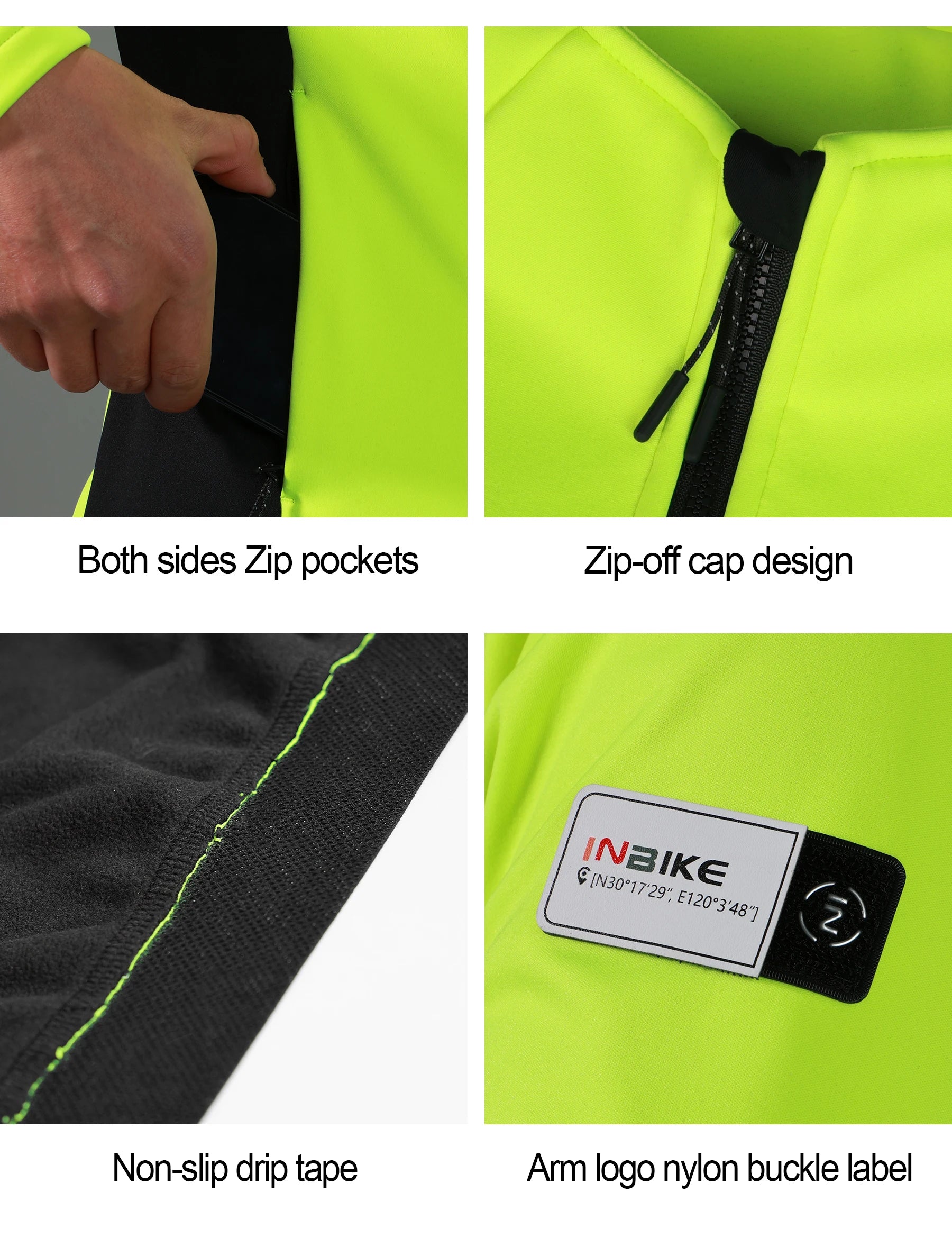 Men's Fleece Thermal Cycling Jacket – Windproof Softshell MTB Bike Jacket